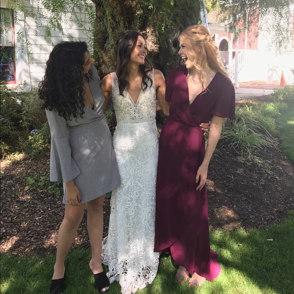 Dark maroon purple long dress